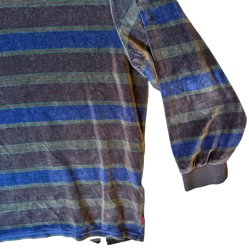 Levi’s Stay Loose Velour Striped Long Sleeve Tee Men’s Grunge‎ - Size XL